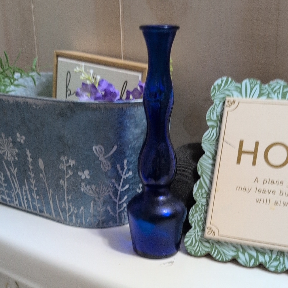 Elegant Blue Glass Vase